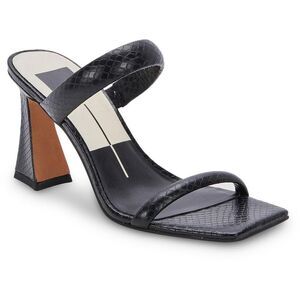 Dolce Vita Womens NOVAH Black Faux Leather Slip On Mule Sandals Shoes NWT